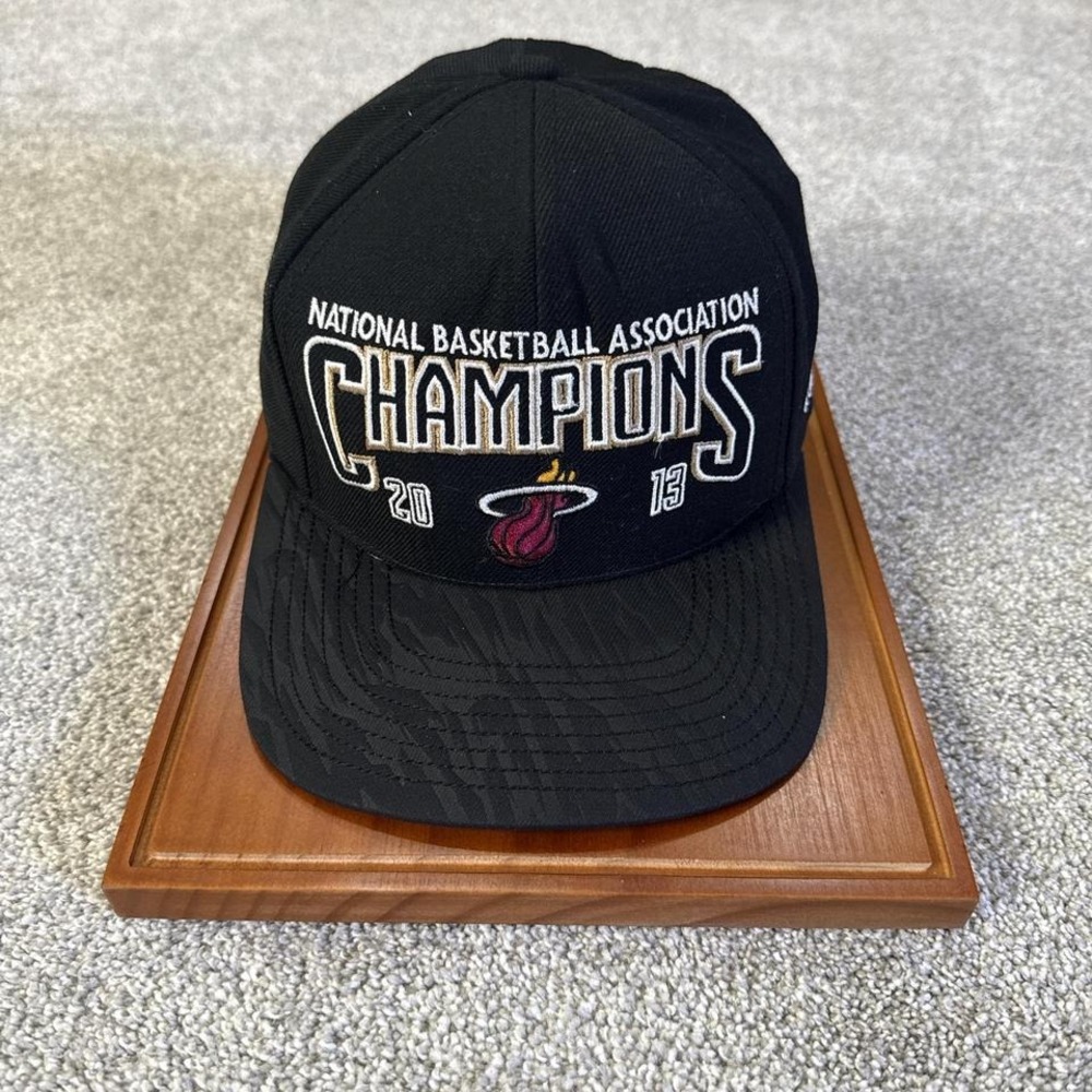 Miami Heat 2013 NBA Champions Adidas Hat Cap Black Adjustable